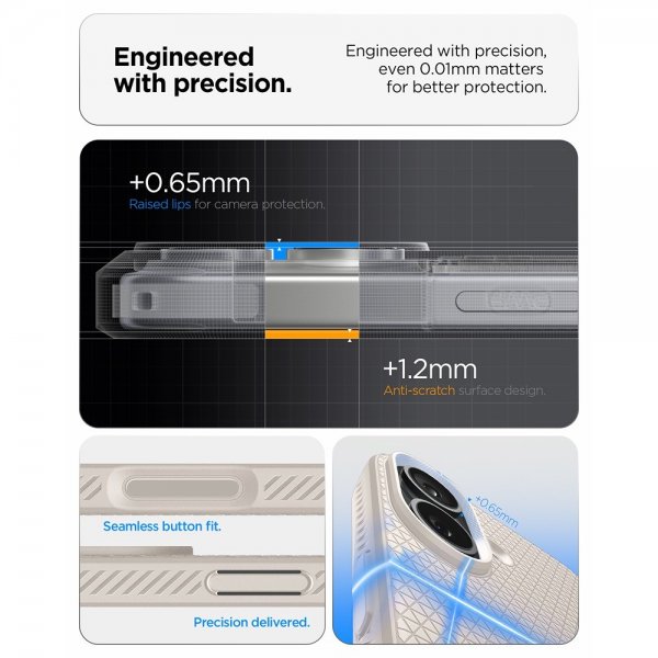 Spigen iPhone 17 Skal Liquid Air Natural Titanium
