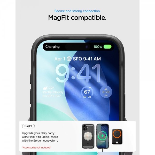 Spigen iPhone 17 Skal Rugged Armor MagFit Matte Black