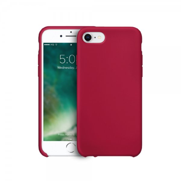 Xqisit iPhone 7/8/SE Skal Silicone Case Röd