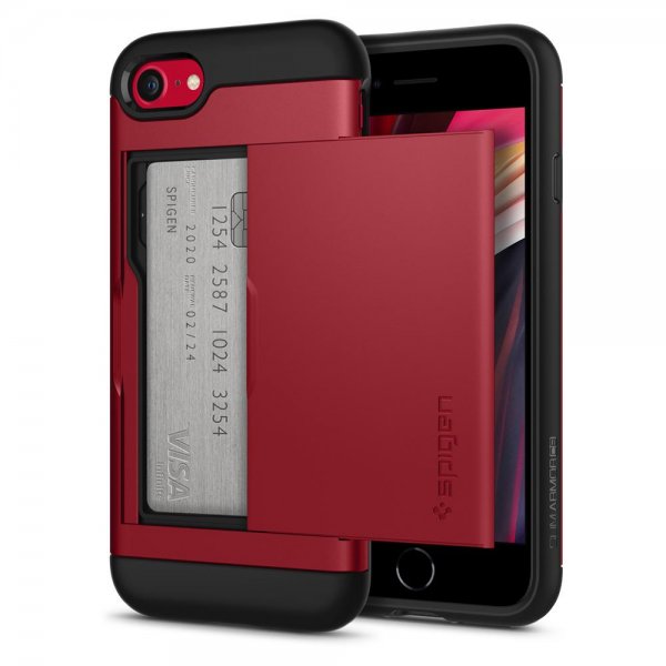 Spigen iPhone 7/8/SE Skal Slim Armor CS Röd