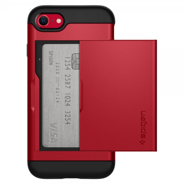 Spigen iPhone 7/8/SE Skal Slim Armor CS Röd