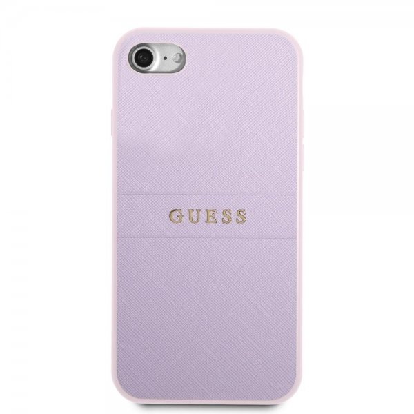 Guess iPhone 7/8/SE Skal Saffiano Metal Logo Lila