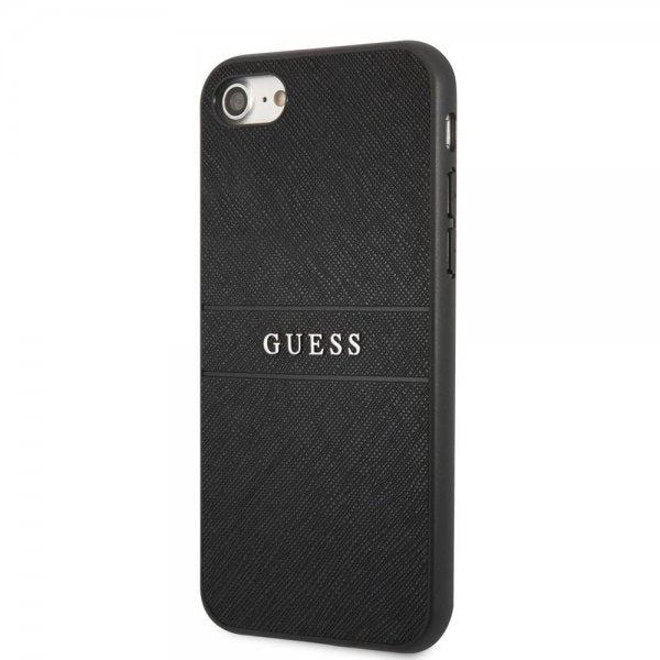 Guess iPhone 7/8/SE Skal Saffiano Metal Logo Svart