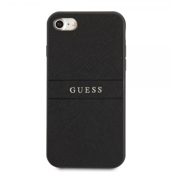 Guess iPhone 7/8/SE Skal Saffiano Metal Logo Svart