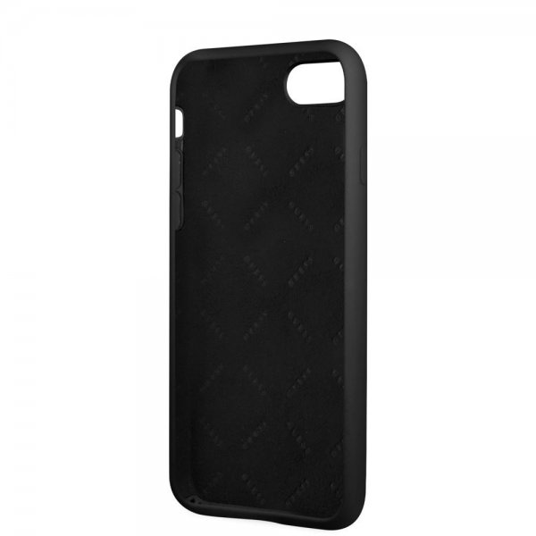 Guess iPhone 7/8/SE Skal Silicone Metal Logo 4G Svart