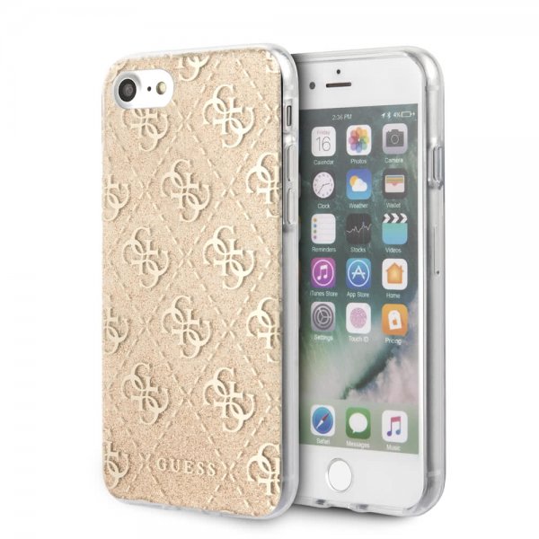 Guess iPhone 7/8/SE Skal Glitter Cover Guld