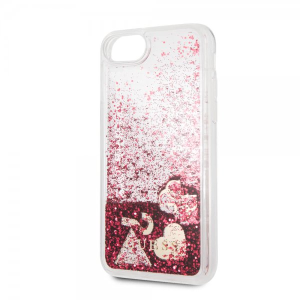 Guess iPhone 7/8/SE Skal Glitter Hearts Röd