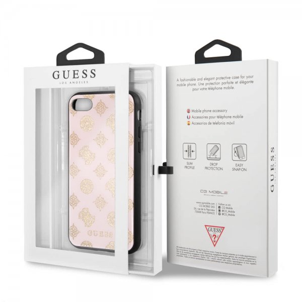 Guess iPhone 7/8/SE Skal Glitter Peony Rosa