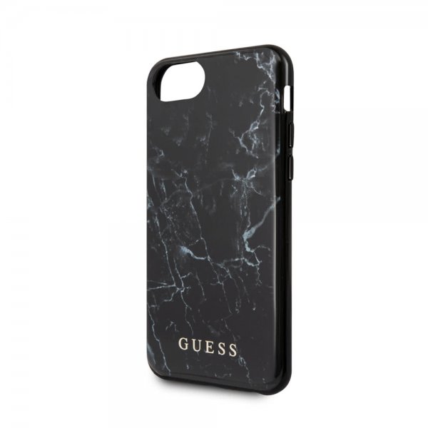 Guess iPhone 7/8/SE Skal Marble Cover Svart