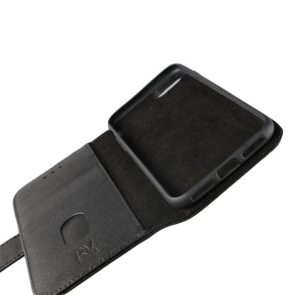 Rvelon iPhone 7/8/SE Fodral Äkta Läder Svart