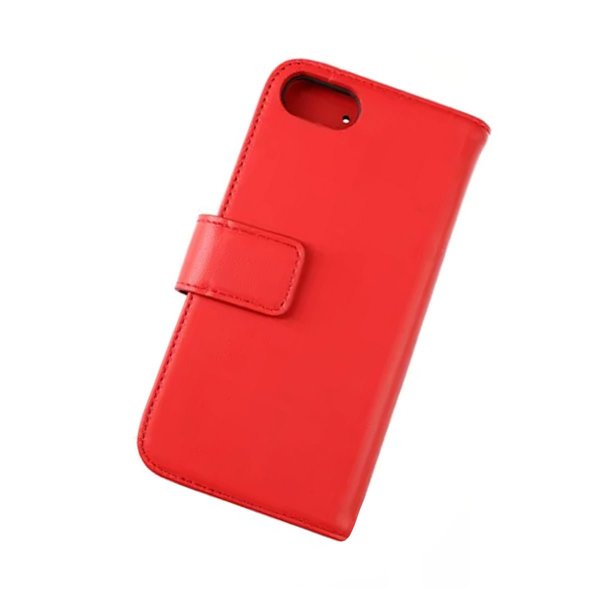 Rvelon iPhone 7/8/SE Fodral Äkta läder Kortfack Röd