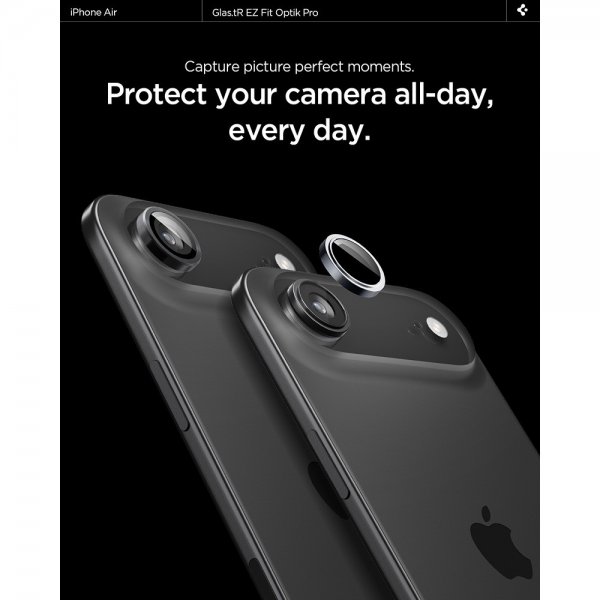Spigen iPhone Air Kameraskydd GLAS.tR EZ Fit Optik Pro 2-pack Grå