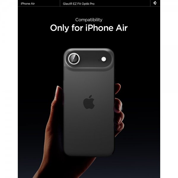 Spigen iPhone Air Kameraskydd GLAS.tR EZ Fit Optik Pro 2-pack Silver