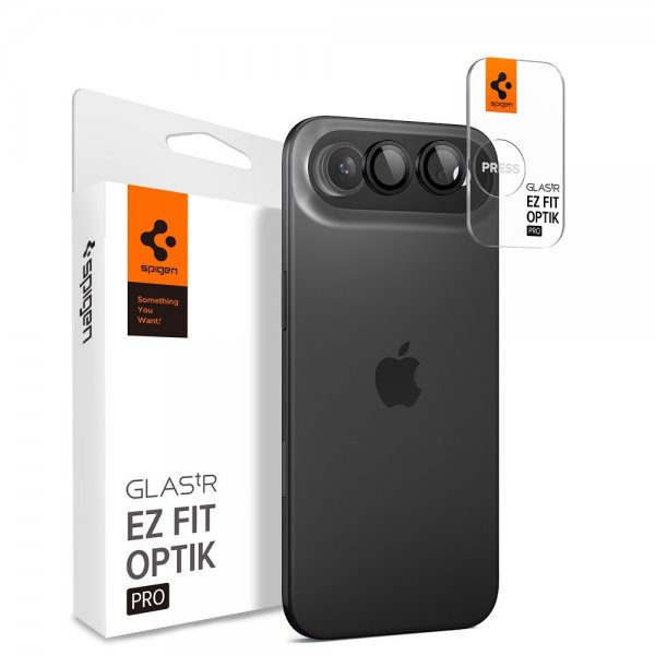 Spigen iPhone Air Kameraskydd GLAS.tR EZ Fit Optik Pro 2-pack Svart