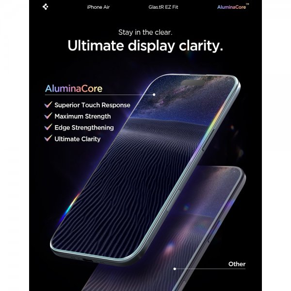 Spigen iPhone Air Skärmskydd GLAS.tR EZ Fit 2-pack