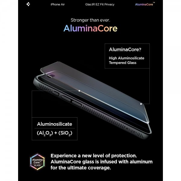Spigen iPhone Air Skärmskydd GLAS.tR EZ Fit Privacy 2-pack