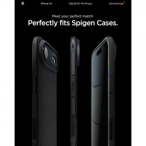 Spigen iPhone Air Skärmskydd GLAS.tR EZ Fit Privacy 2-pack