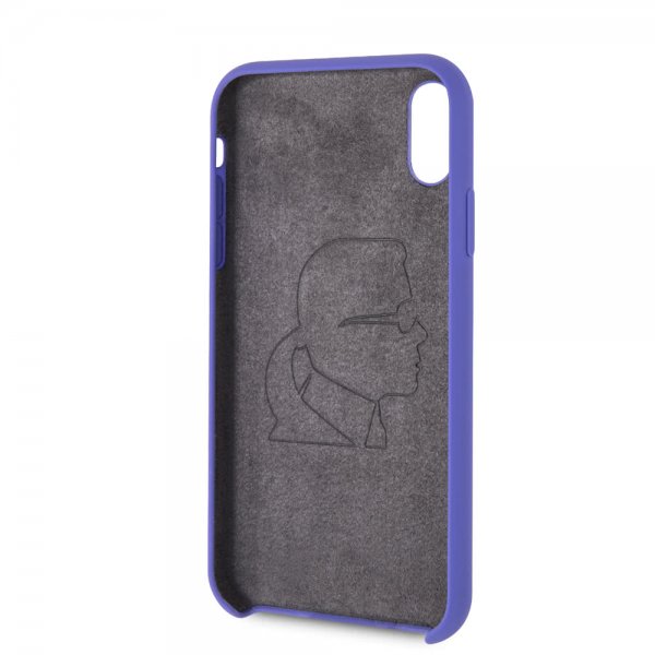 Karl Lagerfeld iPhone Xr Skal Silikon Lagerfeld Guld Logo Lila