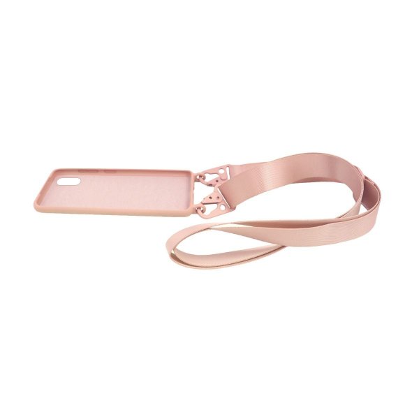 iPhone Xs Max Skal Silikon med Halsband Rosa