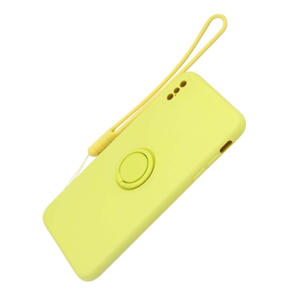 iPhone Xs Max Skal Silikon med Ringhållare Gul