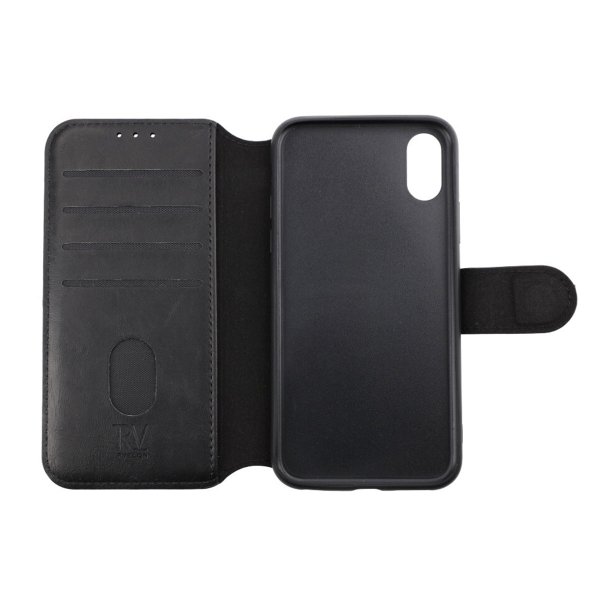 Rvelon iPhone X/iPhone Xs Fodral Utfällbart Kortfack Svart
