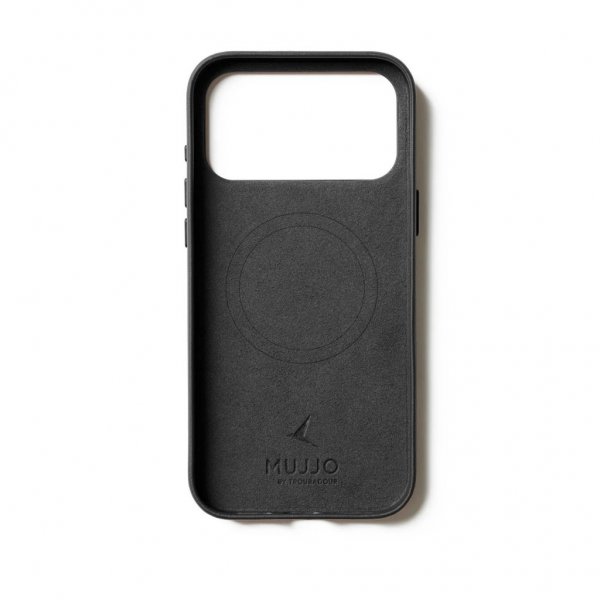 Mujjo iPhone 17 Pro Max Skal Full Leather Wallet Case MagSafe Svart