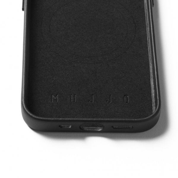 Mujjo iPhone 16e/17e Skal Full Leather Case MagSafe Svart