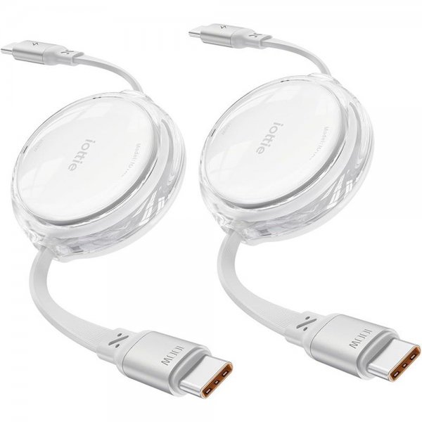 iOttie Kabel 100W Retractable USB-C 2-pack Vit