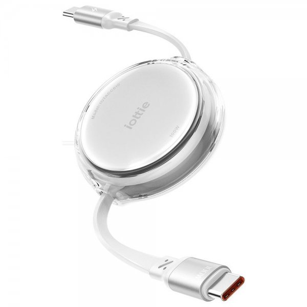iOttie Kabel 100W Retractable USB-C 2-pack Vit