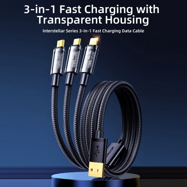 Joyroom Kabel 3-in-1 Fast Charging Cable 1.2m Blå