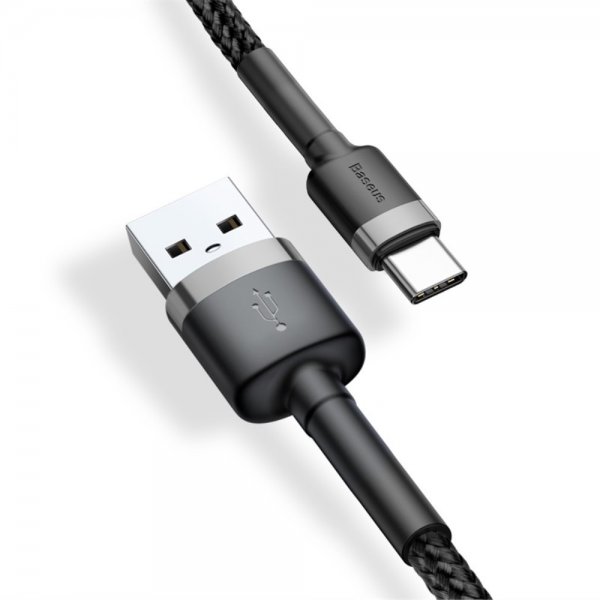 Baseus Kabel Cafule Cable USB-A/USB-C 3m Grå Svart