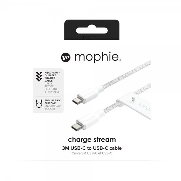 Mophie Kabel Chargestream USB-C to USB-C 3 m Vit