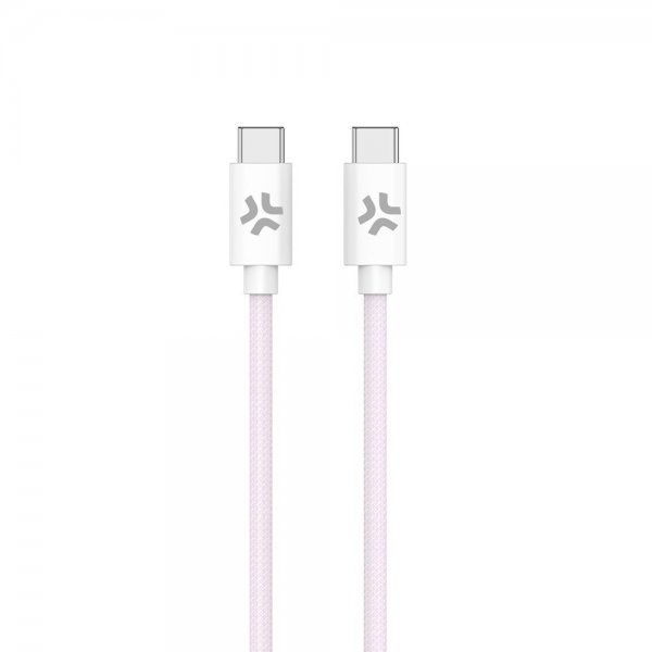 Celly Kabel Cotton Braided USB-C till USB-C 1.5m Rosa
