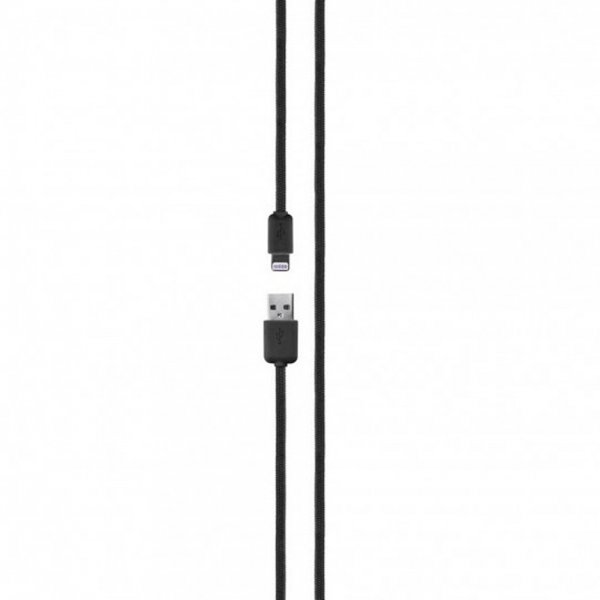Xqisit Kabel Flätad USB-A till Lightning 1.8m Svart