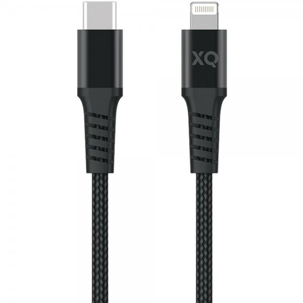 Xqisit Kabel Flätad USB-C till Lightning 2m Svart