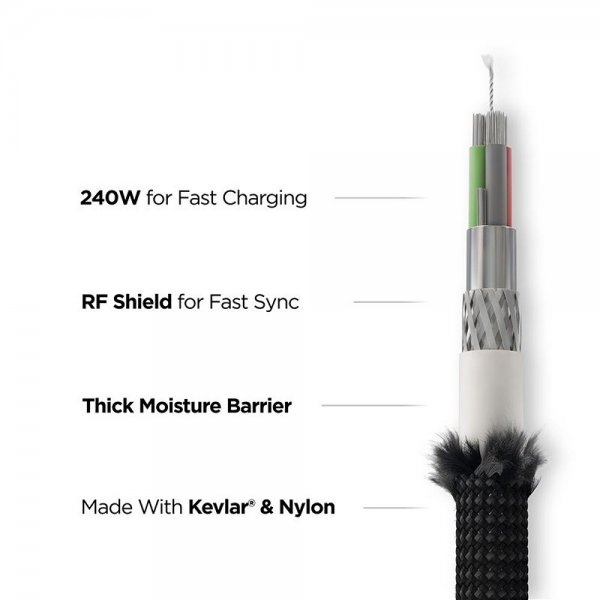 Nomad Kabel Kevlar USB-C 3m Carbide