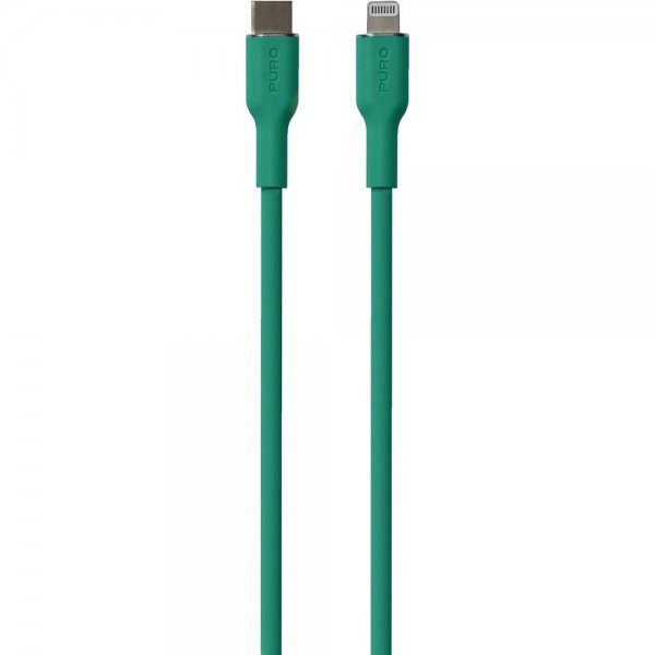 Puro Kabel Soft Charge & Sync Cable USB-C/Lightning 1.5m Grön