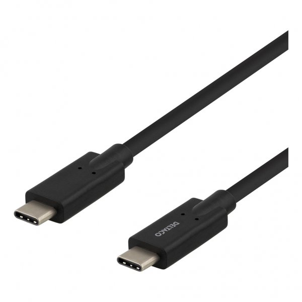 Deltaco Kabel USB-C till USB-C 2 meter Svart