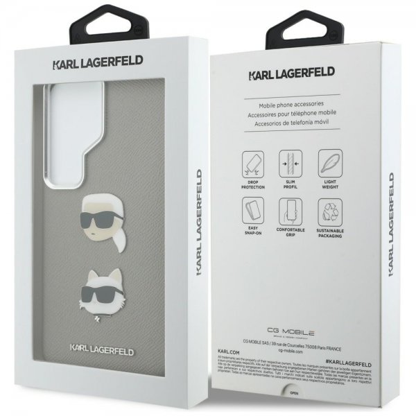 Karl Lagerfeld Samsung Galaxy S26 Ultra Skal Saffiano Karl & Choupette Silver