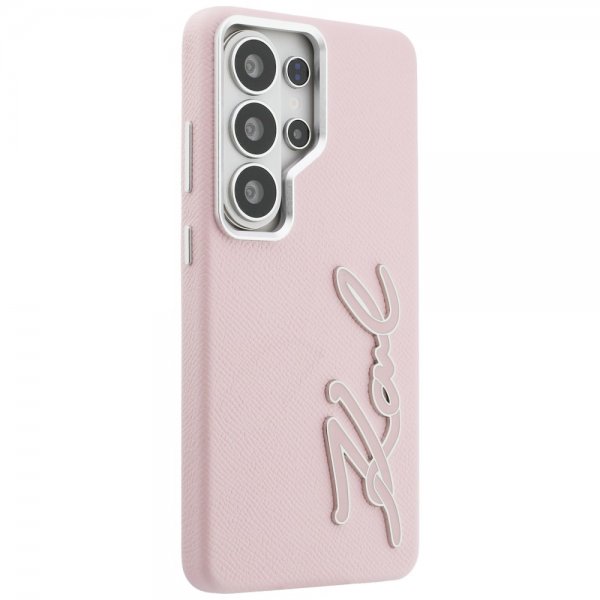 Karl Lagerfeld Samsung Galaxy S26 Ultra Skal Metal Logo Grained Rosa