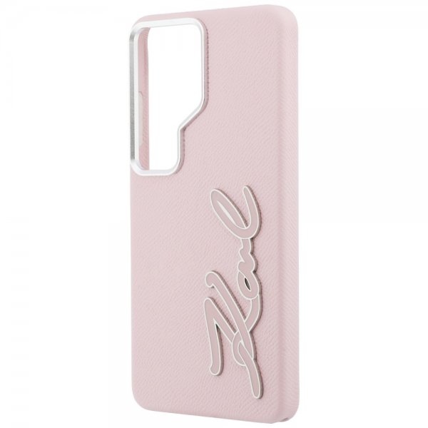 Karl Lagerfeld Samsung Galaxy S26 Ultra Skal Metal Logo Grained Rosa