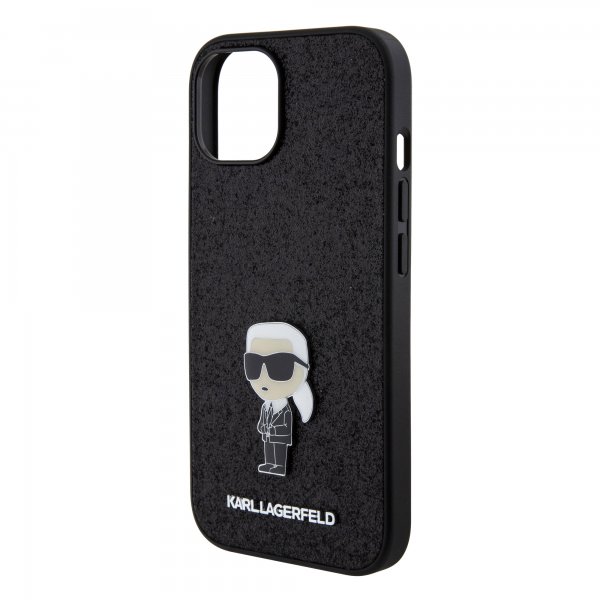 Karl Lagerfeld iPhone 15 Skal Fixed Glitter Svart
