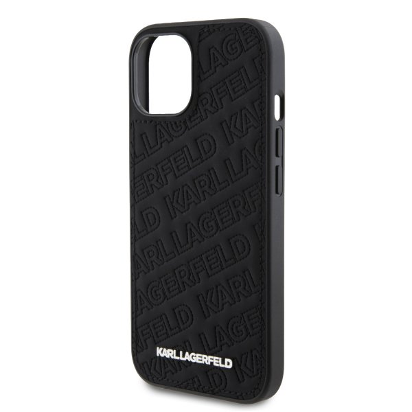 Karl Lagerfeld iPhone 15 Skal Quilted K Pattern Svart