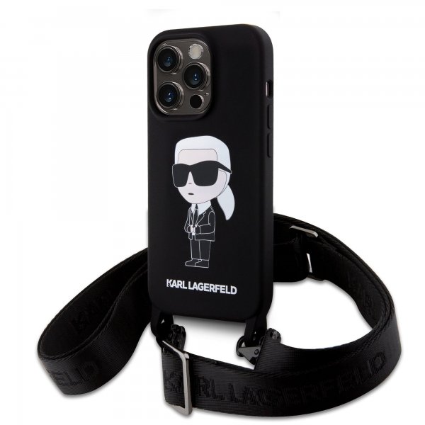Karl Lagerfeld iPhone 15 Skal Ikonik Crossbody Svart