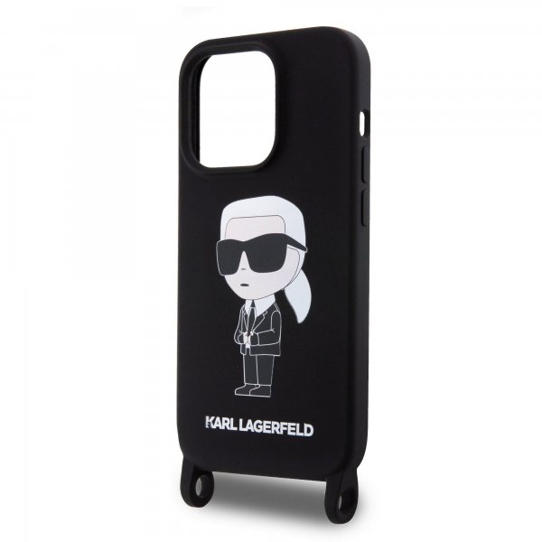 Karl Lagerfeld iPhone 15 Skal Ikonik Crossbody Svart