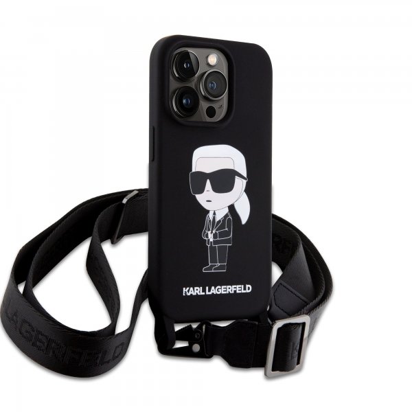 Karl Lagerfeld iPhone 15 Skal Ikonik Crossbody Svart