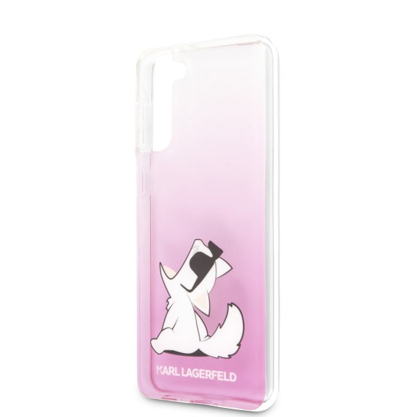 Karl Lagerfeld Samsung Galaxy S21 Plus Skal Choupette Transparent Rosa