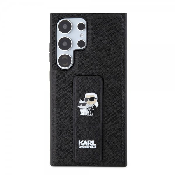Karl Lagerfeld Samsung Galaxy S24 Ultra Skal Grip & Stand Saffiano Svart