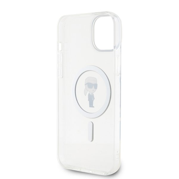 Karl Lagerfeld iPhone 15 Plus Skal Ikonik MagSafe Transparent