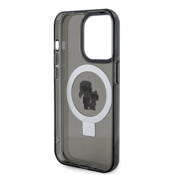 Karl Lagerfeld iPhone 15 Skal Ring Stand MagSafe Svart